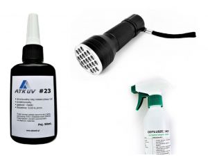 UV glue for glass with ATK UV23 glass