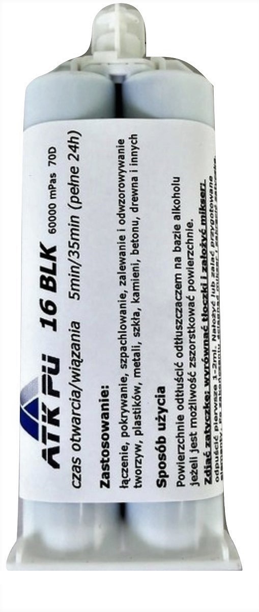 Glass to metal adhesive PU16 black Ataszek